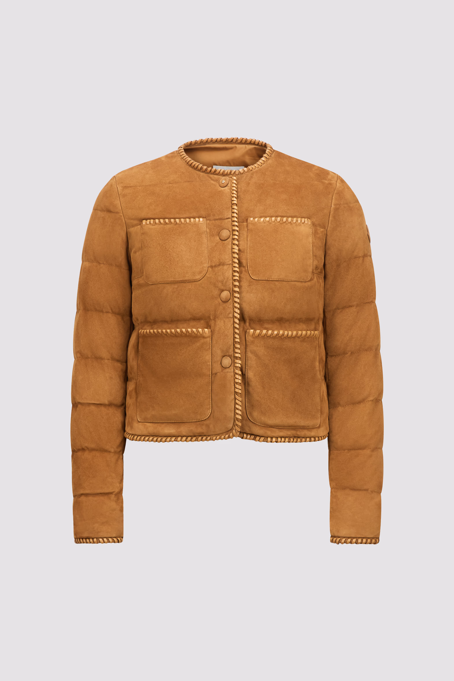Lassay Suede Short Down Jacket Women Light Brown Moncler 2